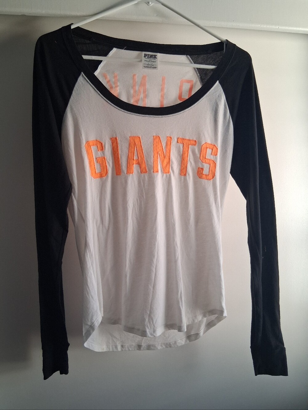 Victoria's Secret PINK MLB SF GIANTS Y2K Longsleeve Spellout Shirt Small